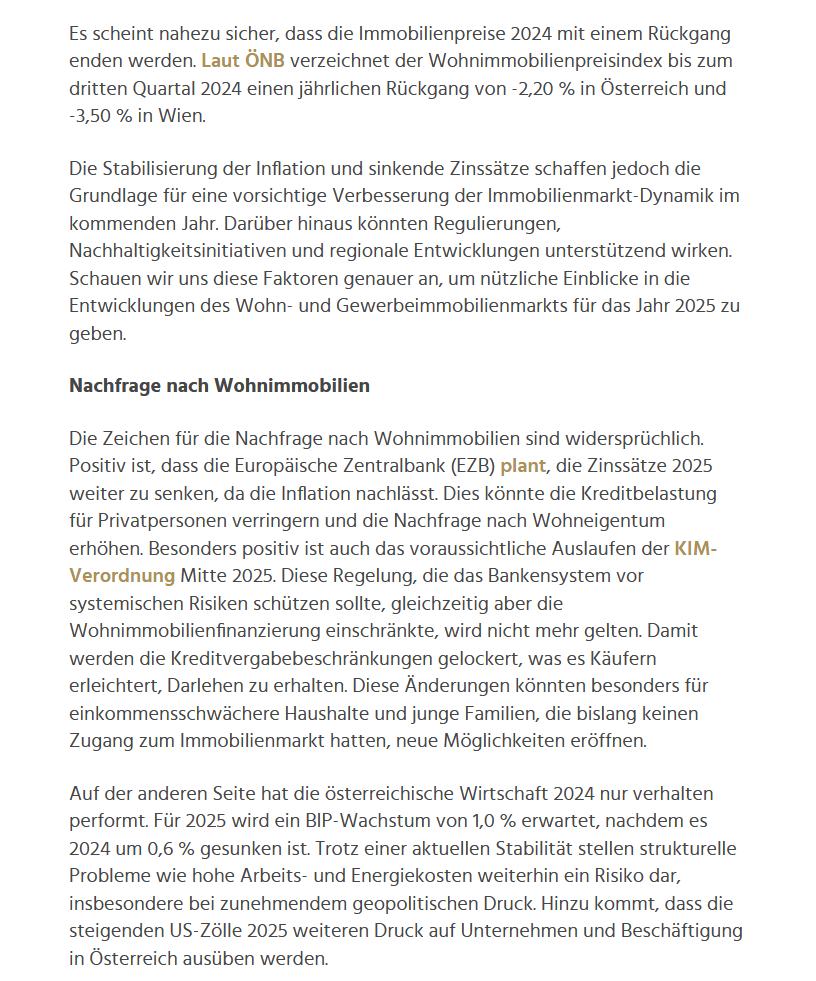 Ausblick auf den österreichischen Immobilienmarkt 2025: Igor Strehl über Trends und Anlageempfehlungen